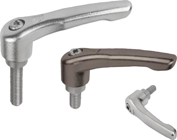 KIPP Clamping Levers K0124 Stainless Steel with External Thread