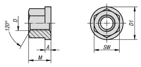 Hex Nuts with Collar K0701