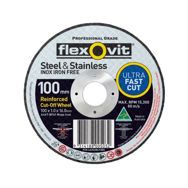 Flexovit Cut Off Wheel Mega Inox Ultra Thin Premium Grade