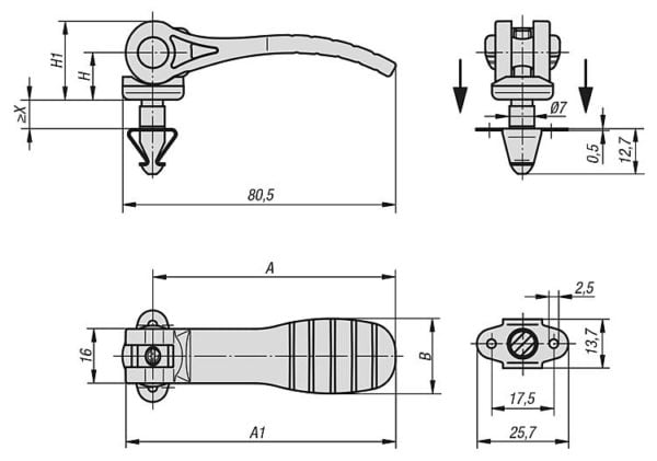 Cam Lever with quick lock KIPP K0751